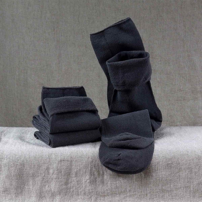 Black Linen Socks - Without Pressure - FlaxLin Eco Textiles