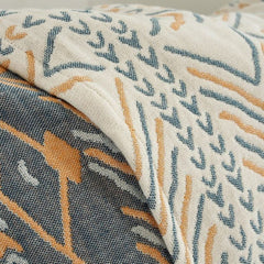 Japanese Elegance: Natural Combed Cotton Sofa Cover Throw Blanket - FlaxLin Eco Textiles