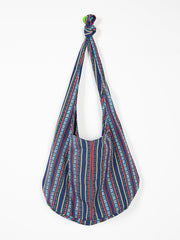 Elegantly Boho: Ladies' One-Shoulder Jacquard Canvas Handbag - FlaxLin Eco Textiles