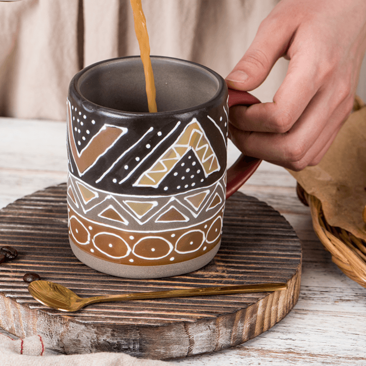 Handmade Retro Coffee Cup – Luxury Vintage-Style Coffee Mug -  - FlaxLin Eco Textiles