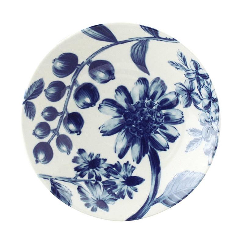 Japanese Floral Elegance: Household Ceramic Dish - FlaxLin Eco Textiles