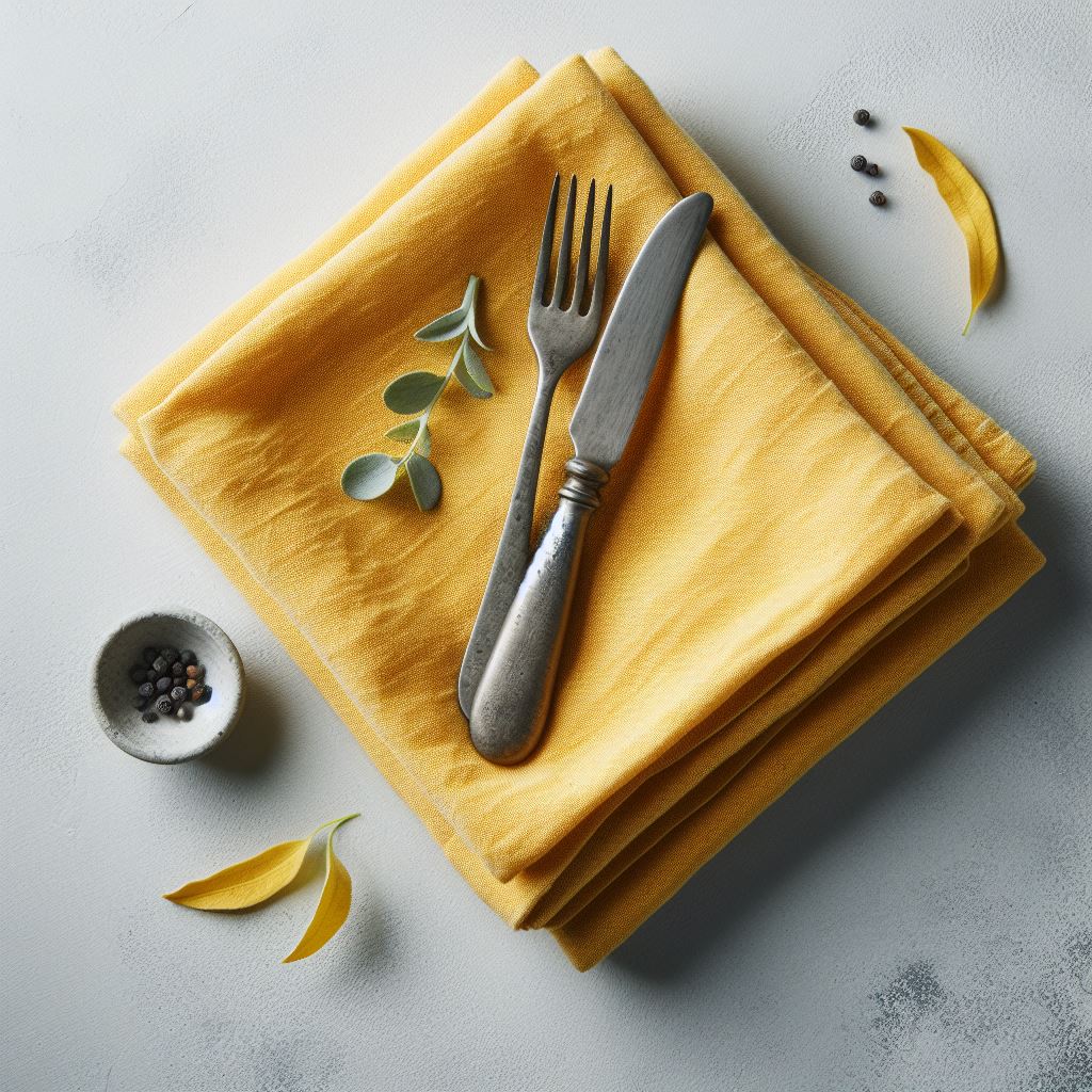 Yellow Linen Napkin - FlaxLin Eco Textiles