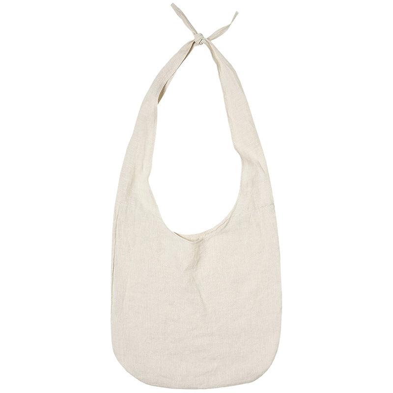 Linen Sail Underarm Satchel for Ladies - Spacious Elegance in Natural Tones - FlaxLin Eco Textiles