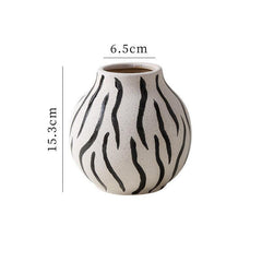 Nordic Simple Hand-Painted Ceramic Household Vase - FlaxLin Eco Textiles