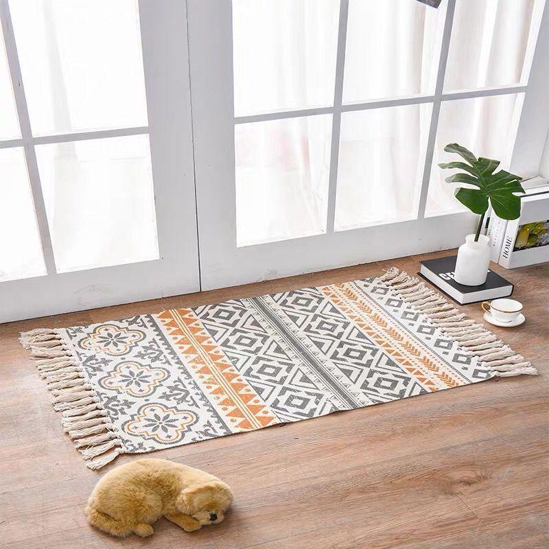 Scandinavian Style Hand-Woven Linen Cotton Rug - FlaxLin Eco Textiles