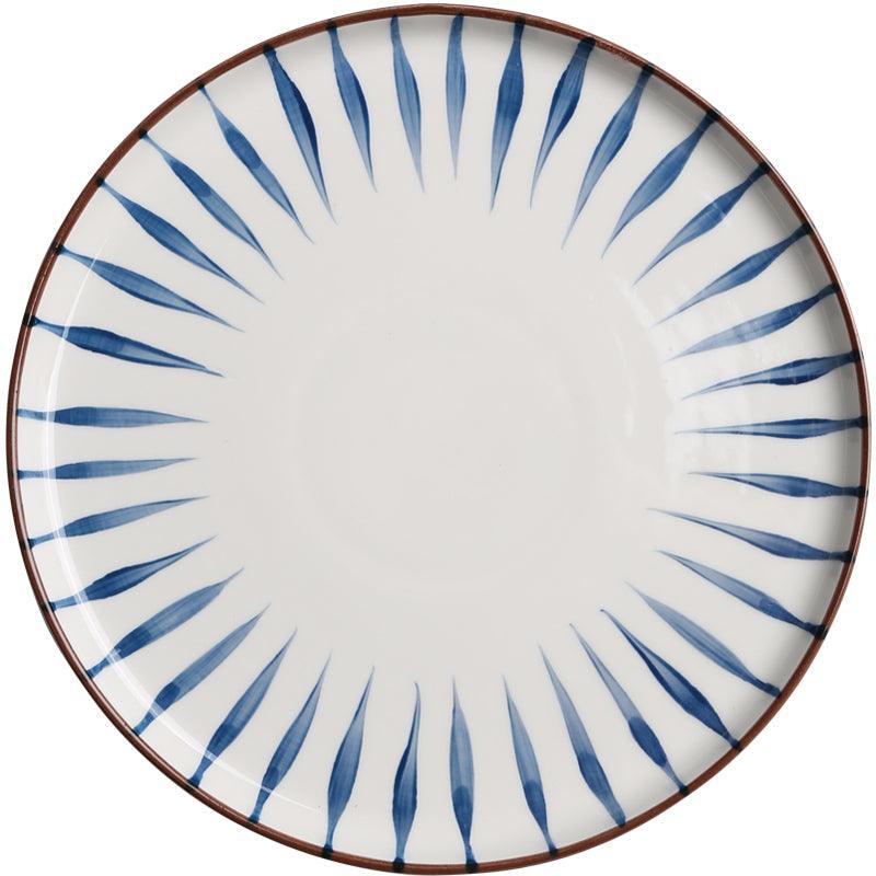 Vintage Western Elegance: Hand-Drawn Porcelain Food Plate - FlaxLin Eco Textiles