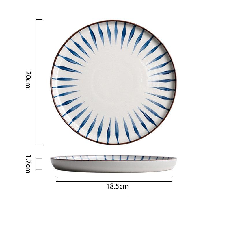 Vintage Western Elegance: Hand-Drawn Porcelain Food Plate - FlaxLin Eco Textiles