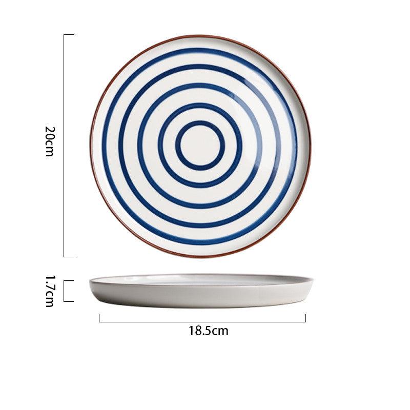 Vintage Western Elegance: Hand-Drawn Porcelain Food Plate - FlaxLin Eco Textiles