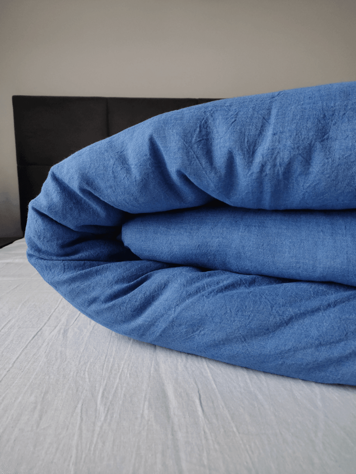 Blue soft linen duvet cover - Bedroom, label, Linen duvet cover - FlaxLin Eco Textiles