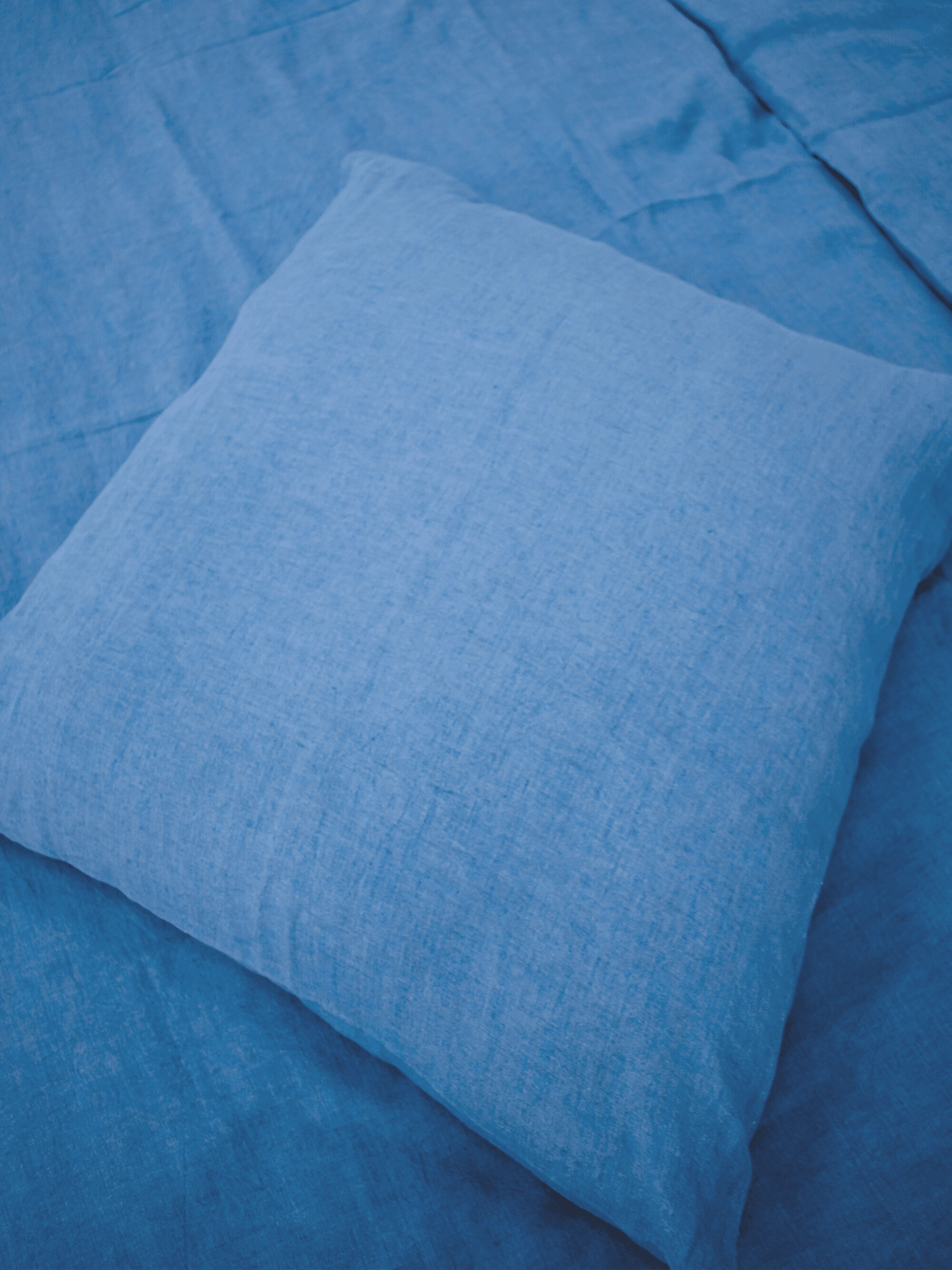 Blue Soft Linen Pillowcase - Bedroom, label, Linen pillowcase - FlaxLin Eco Textiles