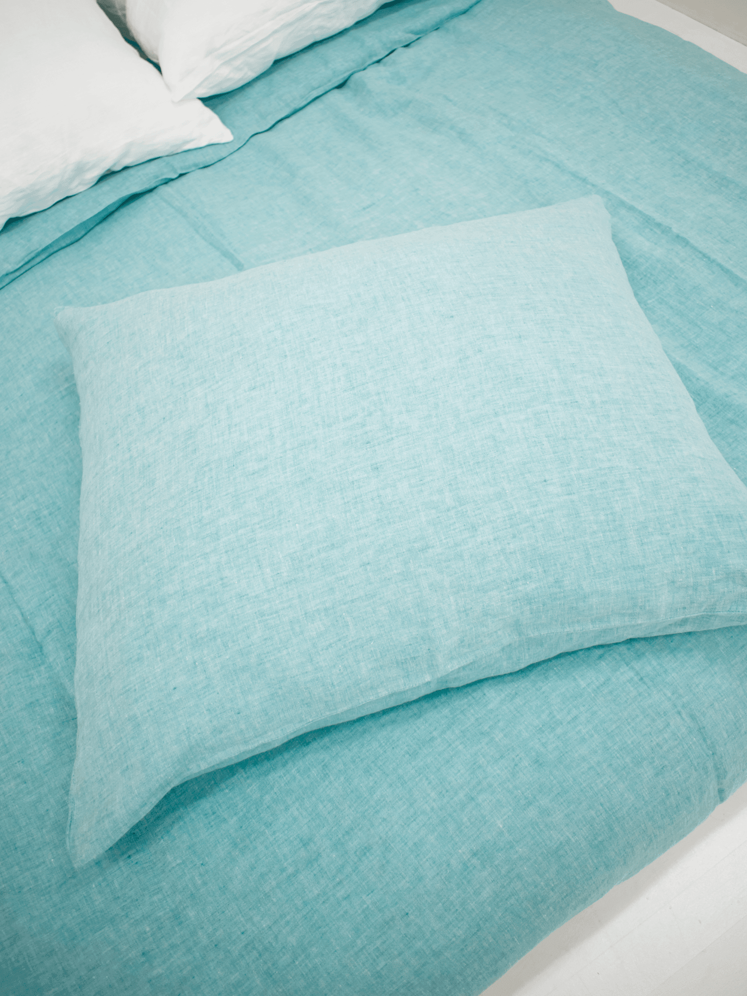 Green Melange Soft Linen Pillowcase - Bedroom, Linen pillowcase - FlaxLin Eco Textiles