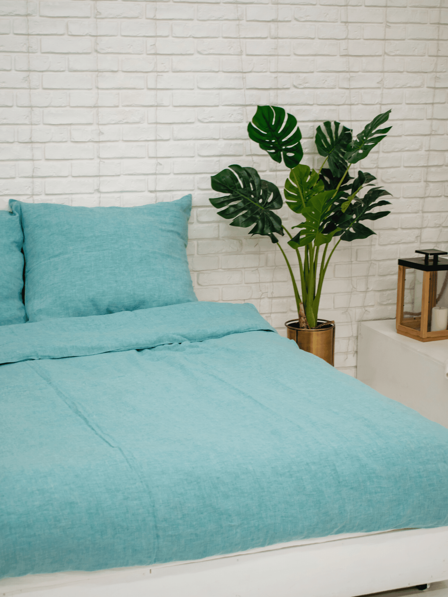 Green Melange Soft Linen Pillowcase - Bedroom, Linen pillowcase - FlaxLin Eco Textiles