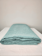 Green Melange Soft Linen Sheet - Bedroom, Linen sheet - FlaxLin Eco Textiles