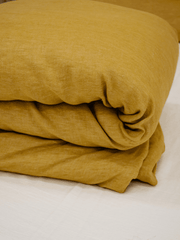 Yellow soft linen duvet cover - Bedroom, label, Linen duvet cover - FlaxLin Eco Textiles